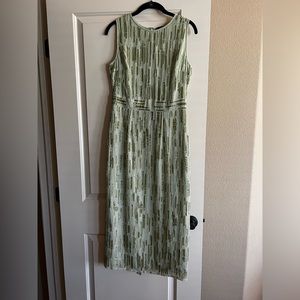 Mac Duggal Sequin Sheath Dress, Sage color, size 6. Only worn once.